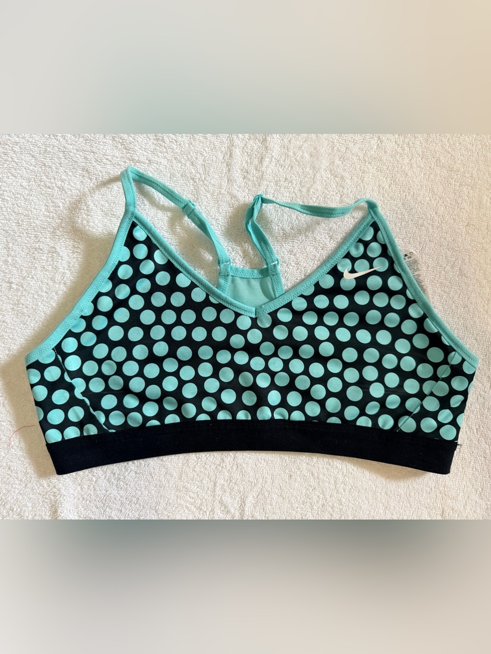 XL women’s Nike Mint Green and Brown Polka Dot Sports Bra